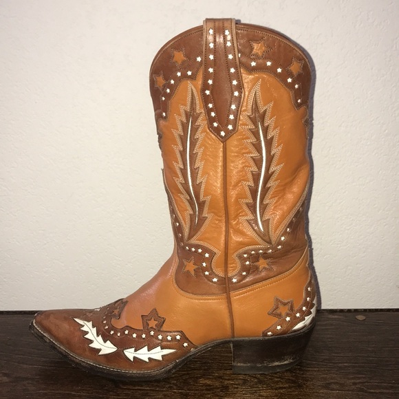 Vintage Custom rock star cowboy boots 8M - Picture 1 of 11